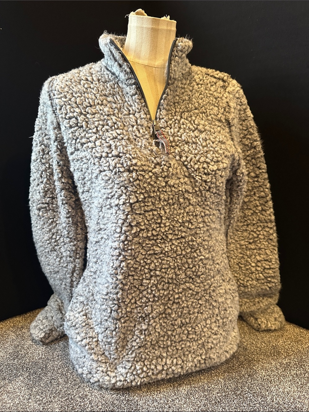 Original Weatherproof Vintage Cozy Sherpa Quarter-Zip Pullover Jacket - Gray